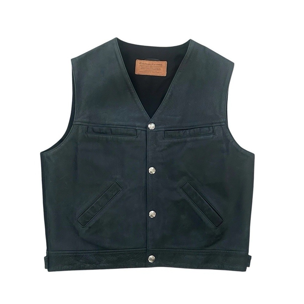 Coronado Leather Concealed Carry Leather Motorcycle Vest 44 Eagle Snap Biker